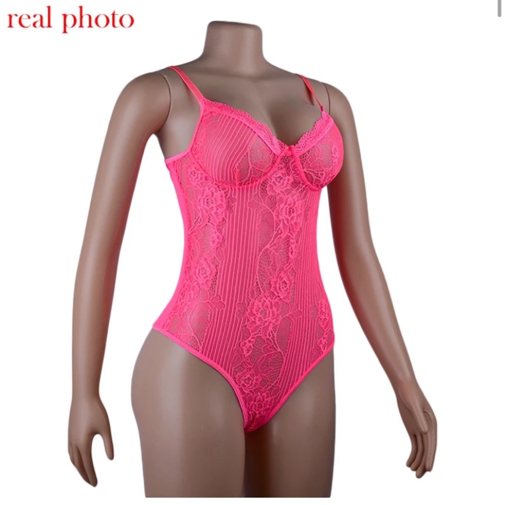 NEW Sexy Bodysuit womens lace see through L - Picture 5 of 10